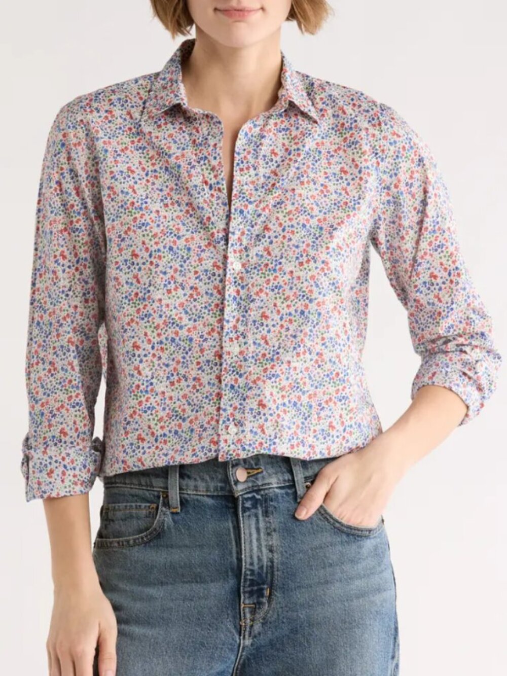 Frank & Eileen 'Barry' Liberty Ditsy Floral Tailored Button-up Shirt Size S